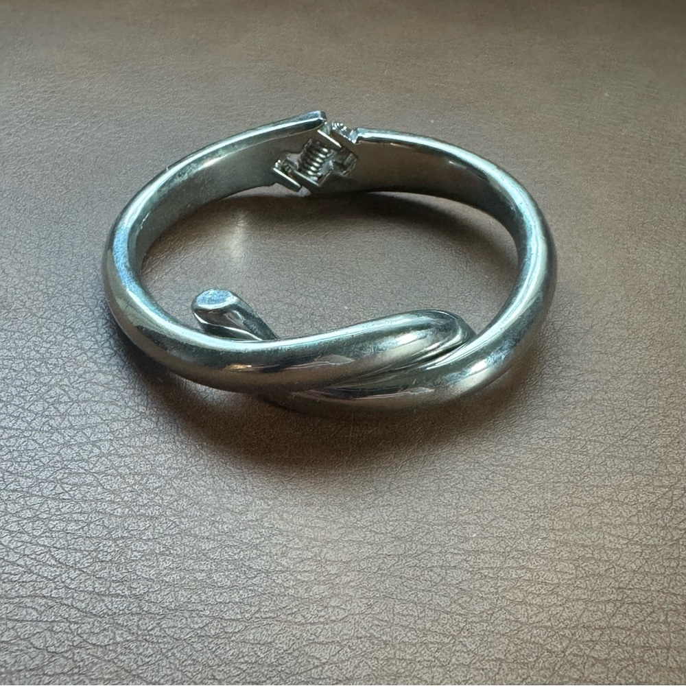 Silver hinged cuff bracelet